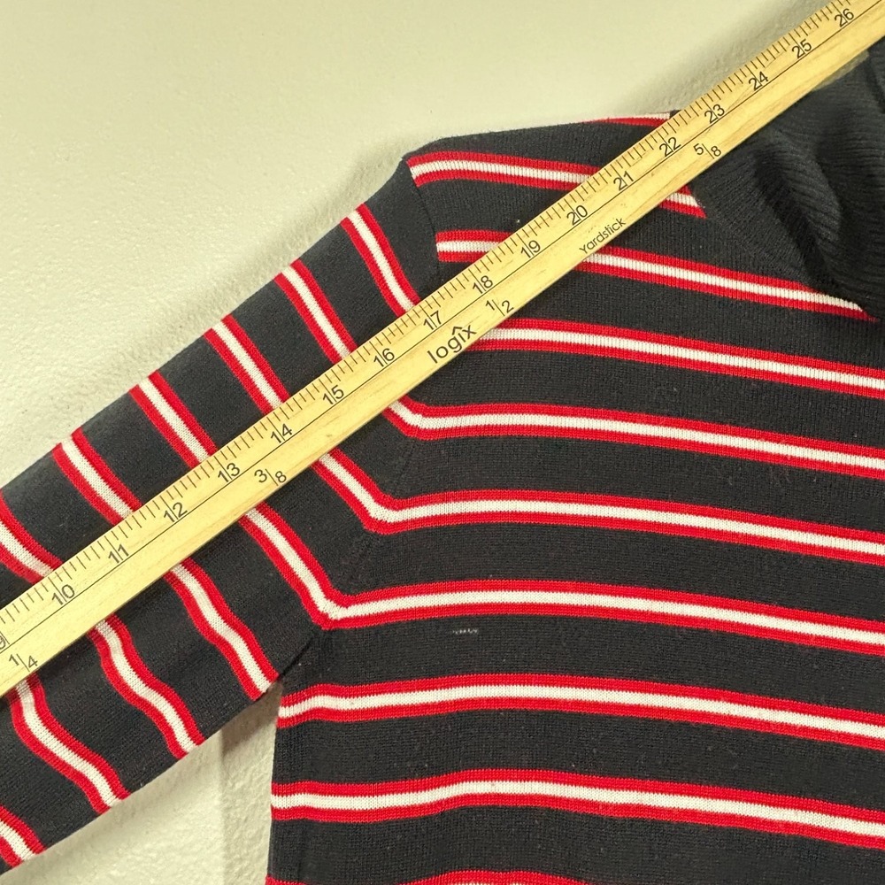 Tommy Hilfiger Womens Black Red Striped Cowl Neck Tunic Sweater L - Picture 10 of 11